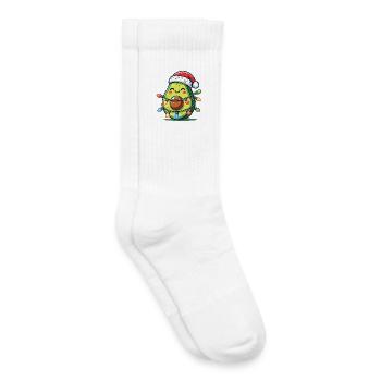 Festliche Avocado Santa Weihnachten Beleuchtung - Kinder Tennissocken - Weiß - Rechts