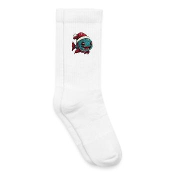 Piranha Fish Christmas Xmas - Kids Tennis Socks - white - Right