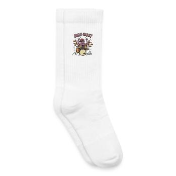 Beat Beast – Retro Comic Oktopus Schlagzeuger Drum - Kinder Tennissocken - Weiß - Rechts