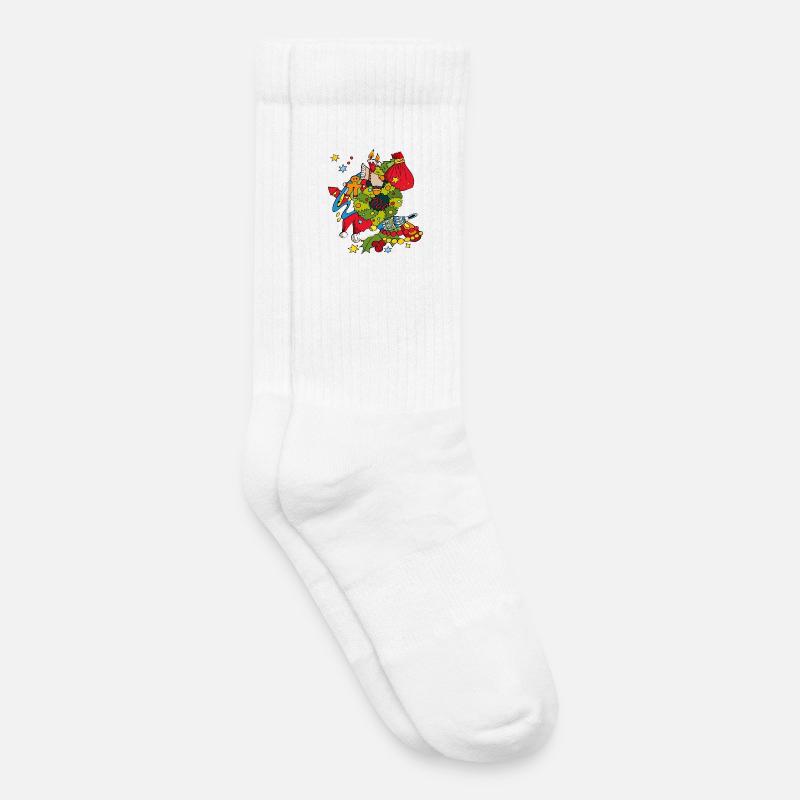 Weihnachtsbild - Kinder Tennissocken - Weiß