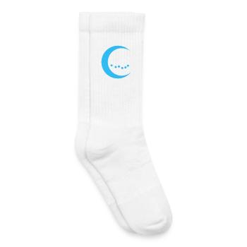 Lune bleue avec carillon à vent - Chaussettes de tennis bio enfant - blanc - Droite