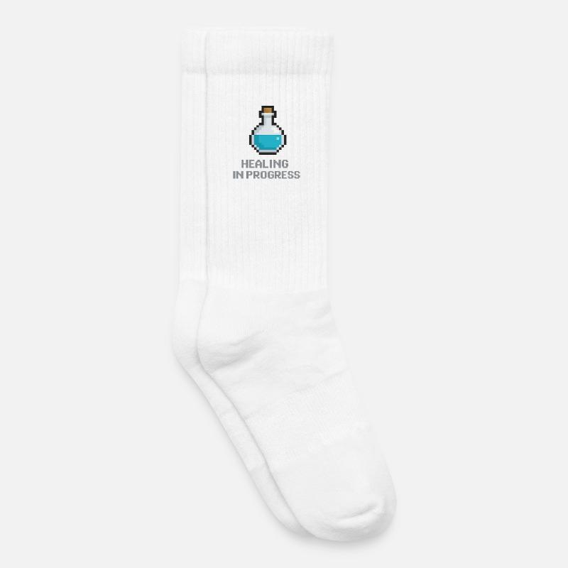 Pixel Healing Potion - Kids Tennis Socks - white