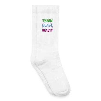 Entraînez-vous comme une bête, ressemblez à une beauté - Chaussettes de tennis bio enfant - blanc - Droite