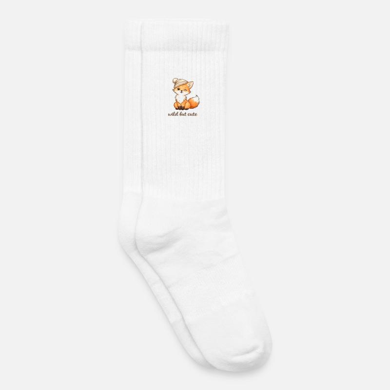Cuddly fox with hat - Kids Tennis Socks - white