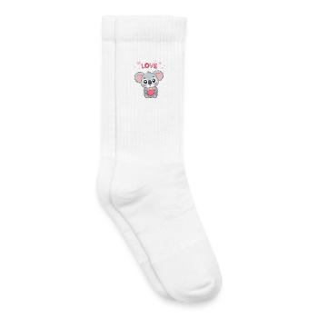 Koalaherz, süße Liebe, Pastell, - Kinder Tennissocken - Weiß - Rechts