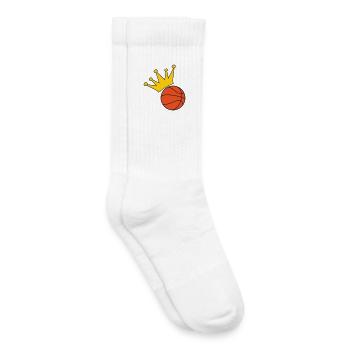 Basket Ball / Basketball / Basktet-Ball / Sport - Chaussettes de tennis bio enfant - blanc - Droite