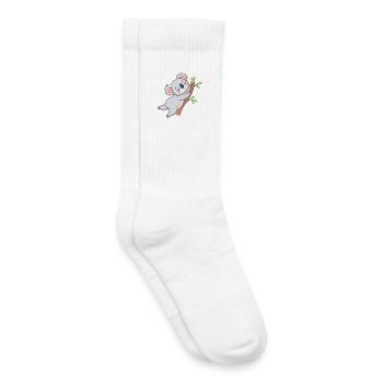 Koala câlin sur branche pastel - Chaussettes de tennis bio enfant - blanc - Droite