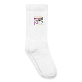 Jahrgang 1977 geboren Geburtstagsgeschenk - Kinder Tennissocken - Weiß - Rechts