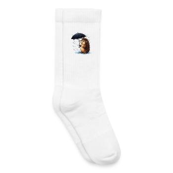 Hérisson joyeux avec un parapluie sous la pluie - Chaussettes de tennis bio enfant - blanc - Droite