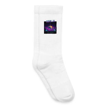 Berlin Retro Electro - Kinder Tennissocken - Weiß - Rechts