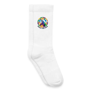 Sommet coloré Tempête Alpiniste Sommet Sommet - Chaussettes de tennis bio enfant - blanc - Droite