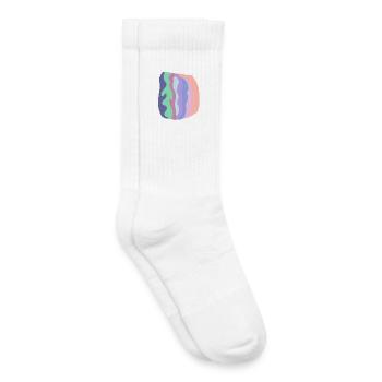 Pastel Wave Layers - Kids Tennis Socks - white - Right