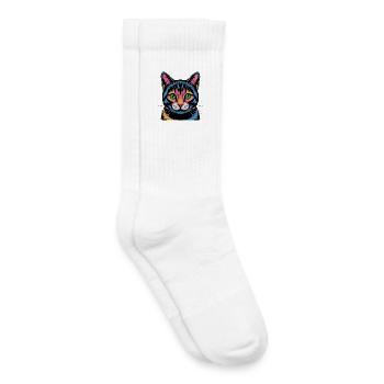 Look néon Pop Art Pop Art Coloré - Chaussettes de tennis bio enfant - blanc - Droite