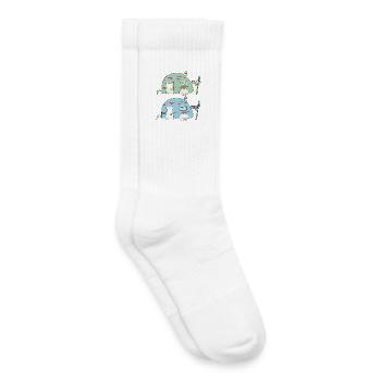 Duo de dessins animés Pastel Caravan - Chaussettes de tennis bio enfant - blanc - Droite