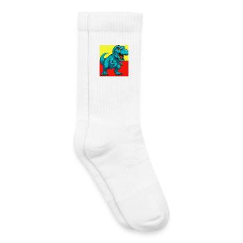 dinosaure - Chaussettes de tennis bio enfant - blanc - Droite