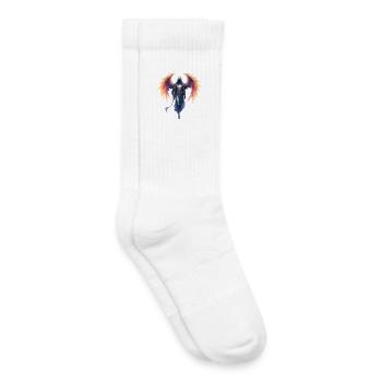 Blauer Feuergeflügelter Krieger - Kinder Tennissocken - Weiß - Rechts