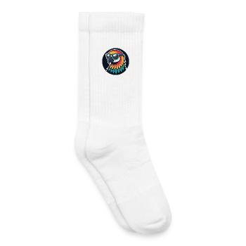 Perroquet coloré avec lunettes de soleil - Chaussettes de tennis bio enfant - blanc - Droite