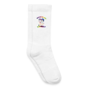 Dessin animé de l’acceptation de soi de la licorne - Chaussettes de tennis bio enfant - blanc - Droite