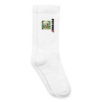 Futur ami dans la forêt - Chaussettes de tennis bio enfant - blanc - Droite