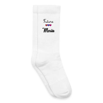 FUTURE MARIEE. JE PEUX PAS. MARIE. FUTUR MARIE - Chaussettes de tennis bio enfant - blanc - Droite