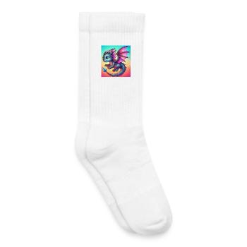 dragon - Chaussettes de tennis bio enfant - blanc - Droite