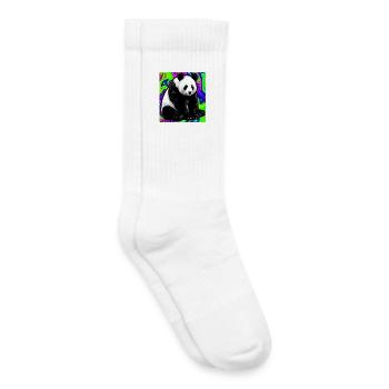 panda - Chaussettes de tennis bio enfant - blanc - Droite