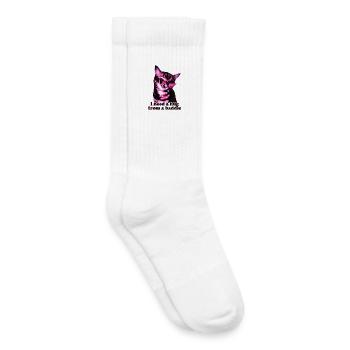 J’ai besoin d’un câlin d’un méchant Chat drôle et cool - Chaussettes de tennis bio enfant - blanc - Droite