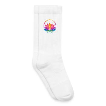 Regenbogen-Lotus im Kreis - Kinder Tennissocken - Weiß - Rechts