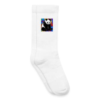 panda - Chaussettes de tennis bio enfant - blanc - Droite