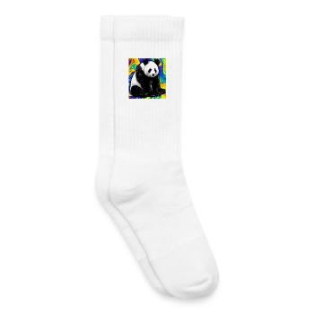 panda - Chaussettes de tennis bio enfant - blanc - Droite