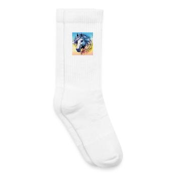 cheval - Chaussettes de tennis bio enfant - blanc - Droite