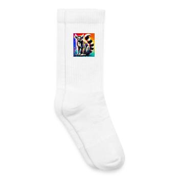 Lémurien - Chaussettes de tennis bio enfant - blanc - Droite