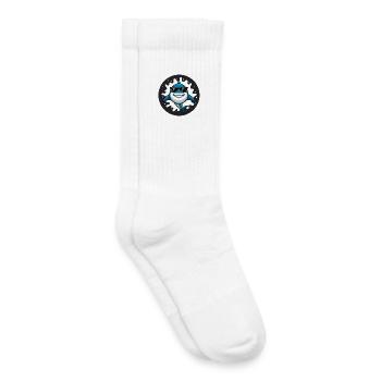 Requin hipster lunettes noires - Chaussettes de tennis bio enfant - blanc - Droite