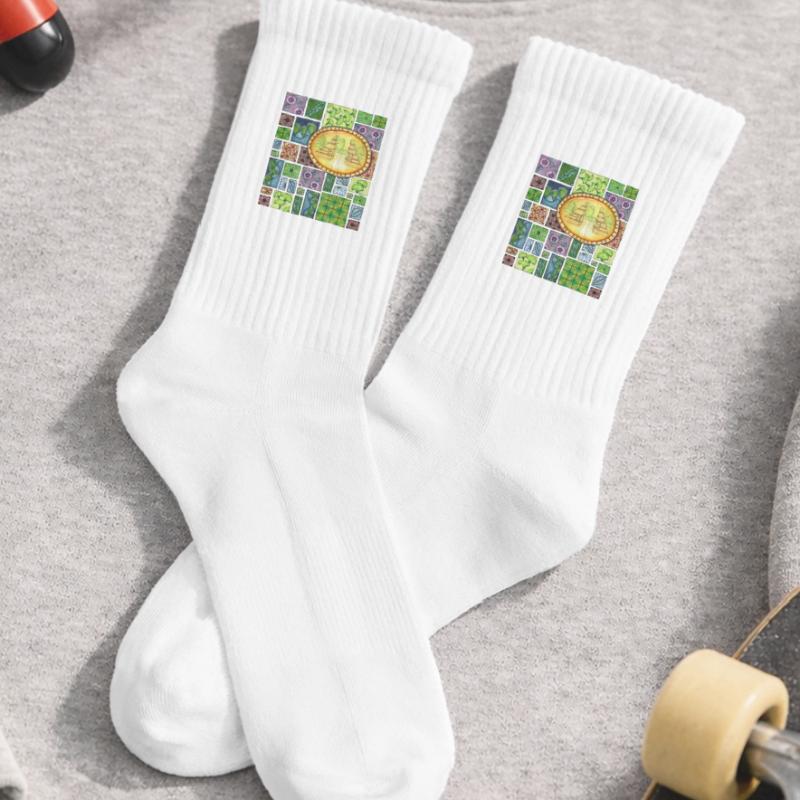 Bali temple on pattern patchwork Kinder Tennissocken