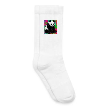 panda - Chaussettes de tennis bio enfant - blanc - Droite