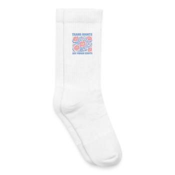 Pride Month LGBT -  Trans Rights Are Human Rights - Kids Tennis Socks - white - Right