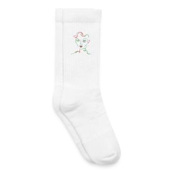 Portrait au néon - Chaussettes de tennis bio enfant - blanc - Droite