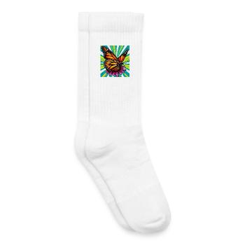 Schmetterling - Kinder Tennissocken - Weiß - Rechts