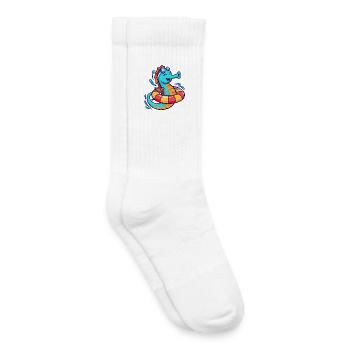 Lustiges Seepferd - Kinder Tennissocken - Weiß - Rechts