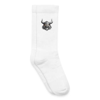 Viking Warrior Helmet Emblem - Kids Tennis Socks - white - Right