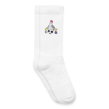 Huhn und Küken mit Fußball - Kinder Tennissocken - Weiß - Rechts