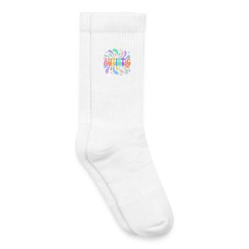 Autistique Arc-en-Ciel Splash - Chaussettes de tennis bio enfant - blanc - Droite
