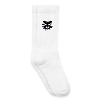 Waschbär Splash Black - Kinder Tennissocken - Weiß - Rechts