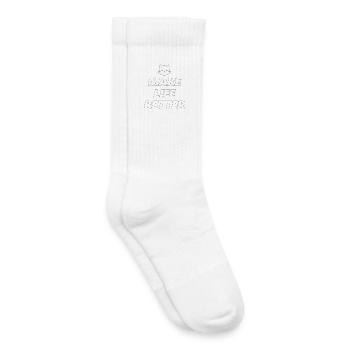 Schriftzug Cats make life better für Katzenfans - Kinder Tennissocken - Weiß - Rechts