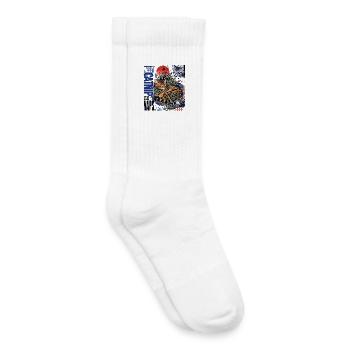 Powered by Catnip and Naps – Cozy Bengal Cat - Kids Tennis Socks - white - Right