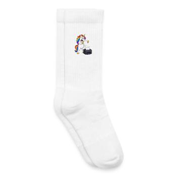 Funny Unicorn Printer Jam Rage - Kids Tennis Socks - white - Right