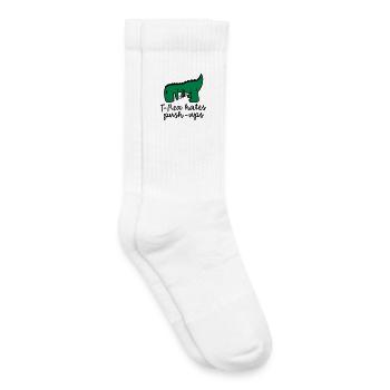 T-Rex hates push-ups - Kids Tennis Socks - white - Right