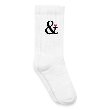 Esperluette coeur et amour signe cadeau d'amour - Chaussettes de tennis bio enfant - blanc - Droite