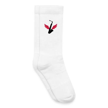 Saxophone / Saxophon - Chaussettes de tennis bio enfant - blanc - Droite