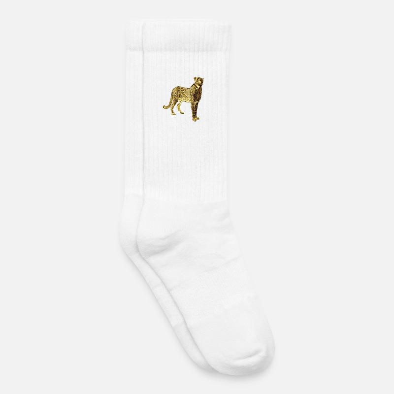 Leopard Goldene Graffiti Kunst - Kinder Tennissocken - Weiß